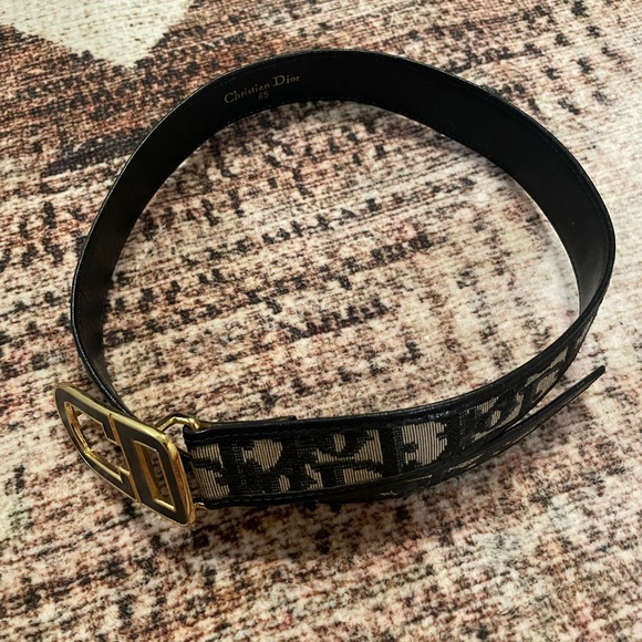 Authentic Dior CD Logo Mark Trotter Pattern Beige Black Size 65 - Picture 6 of 8